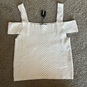 Express White Off-Shoulder Women's Tank Top